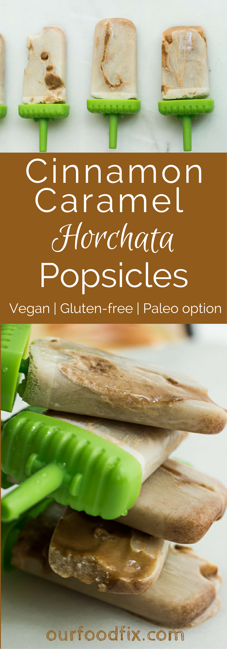 A cinnamon lovers delight, these healthy horchata popsicles are a refreshing summer treat. Vegan recipes | Gluten free recipes | Dairy free recipes | Paleo recipes | Low carb recipes | Ice pops | Summer recipes | Party food | Caramel