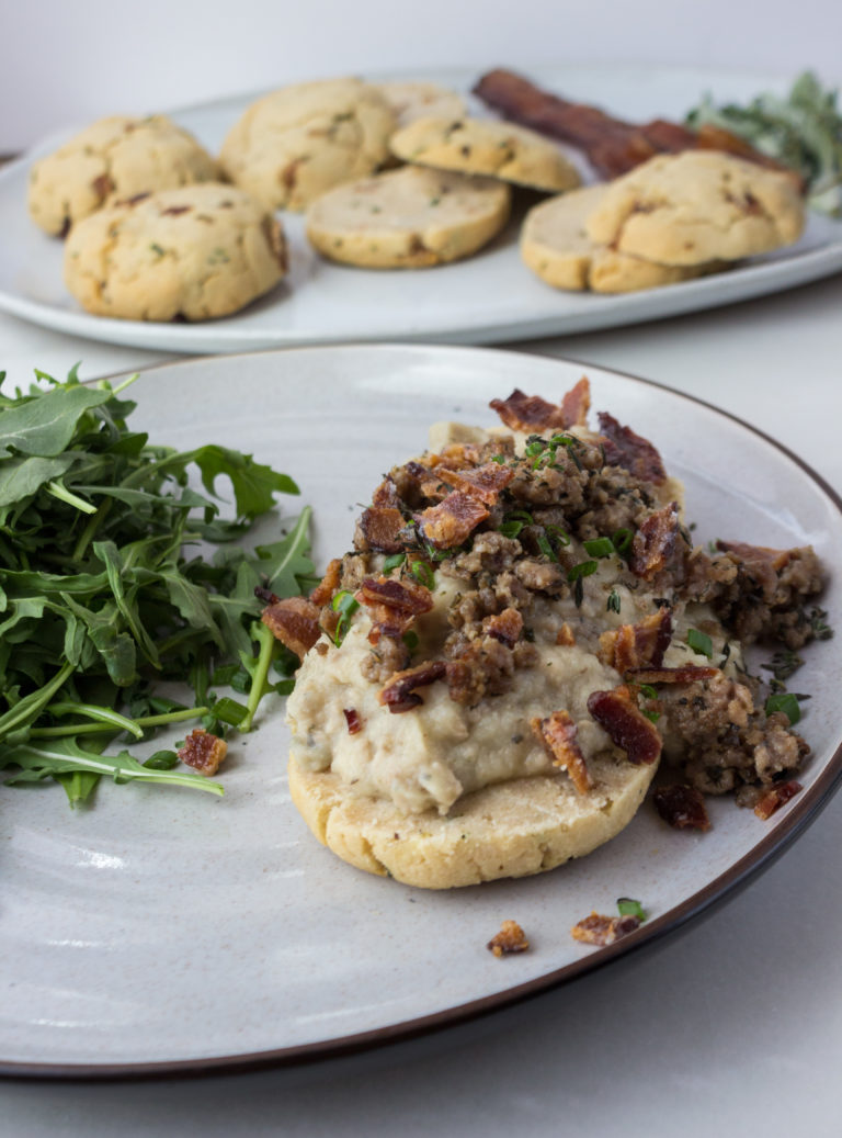 Bacon Herb Biscuits + Sausage Gravy {AIP + Whole30}