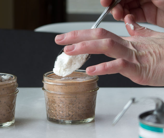 Chocolate Hazelnut Chia + Flax Pudding